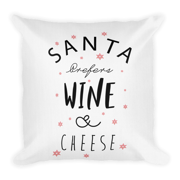 Santa Prefers Wine & Cheese - 18 x 18 inch Pillow – Livet Products