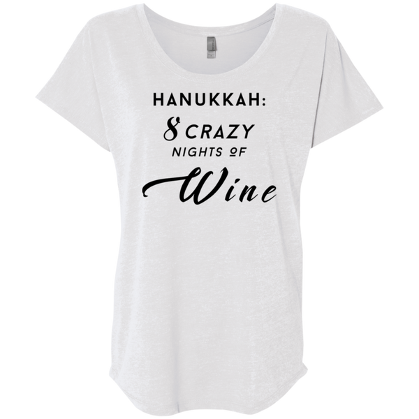 Hanukkah: 8 Crazy Nights of Wine - Women's Dolman Sleeve Tee