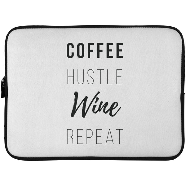 Laptop Sleeves - Coffee Hustle Wine Repeat - 15 Inch Laptop Sleeve
