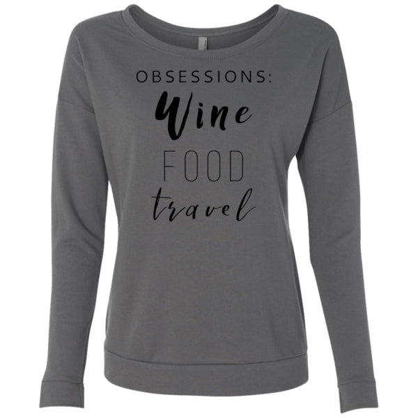 Sweatshirts - Obsessions: Wine Food Travel - Terry Scoop Sweater