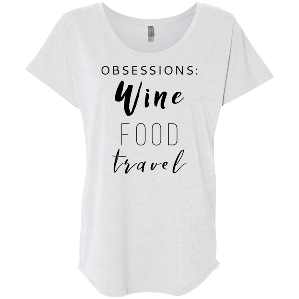 T-Shirts - Obsessions Wine Food Travel - Women's Dolman Sleeve Tee