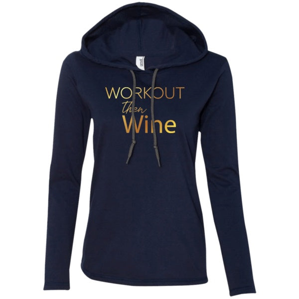 T-Shirts - Workout Then Wine - T-Shirt Hoodie